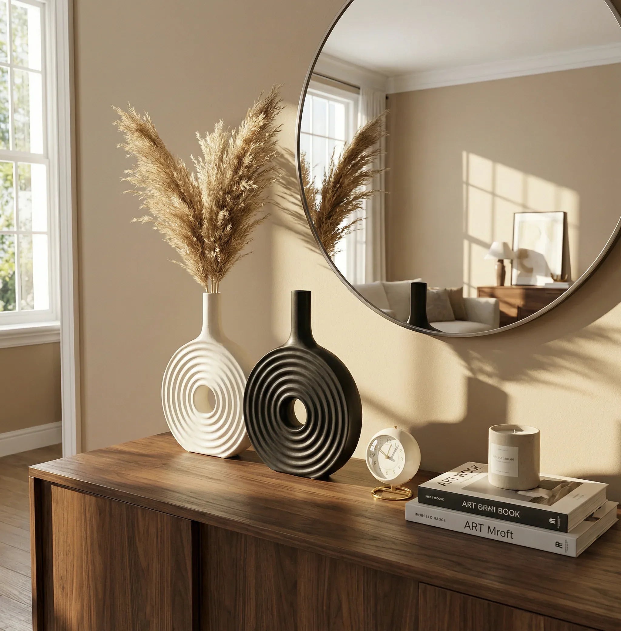Round Ribbed Design Vase – Decor Style