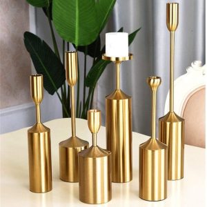 Set of 6pc Candle Holder Brass Colour Premium Quality